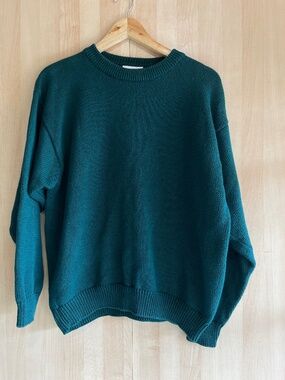 Cotton Green Knit Crewneck Sweater